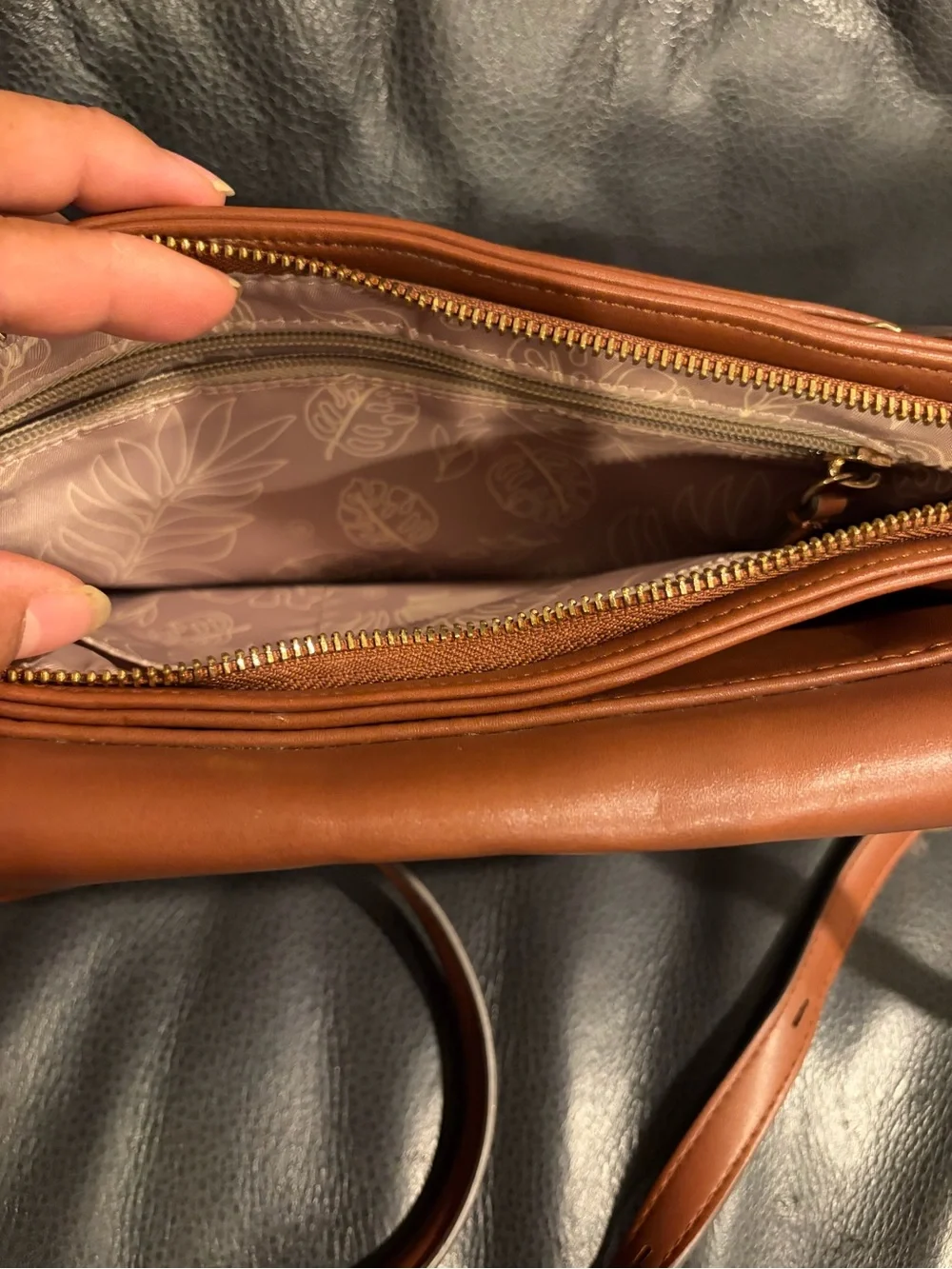 TwelveLittle Brown Leather Crossbody Bag